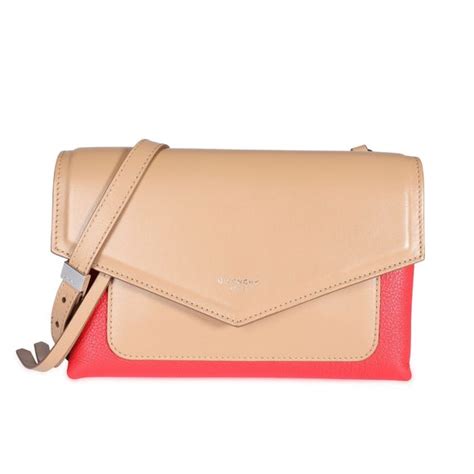 Givenchy Givenchy Beige Red Leather Duetto Crossbody Bag on 